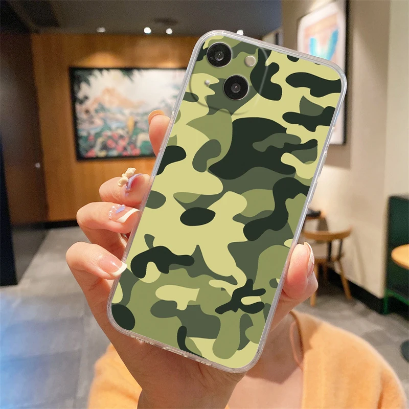 Camouflage TPU Clear Soft Cover Phone Case