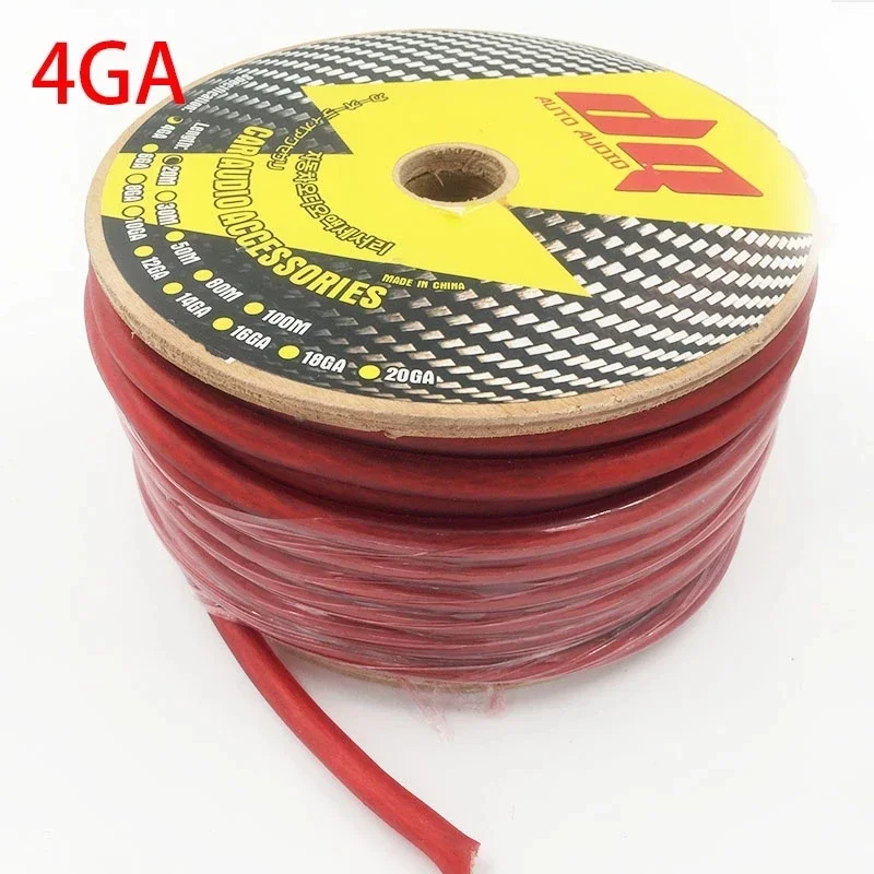 Car Stereo Automotive Standard OFC Pure Copper Wire Car Audio Power Cord 10GA-0GA 0.2-0.5 Meters Oxygen-free Copper