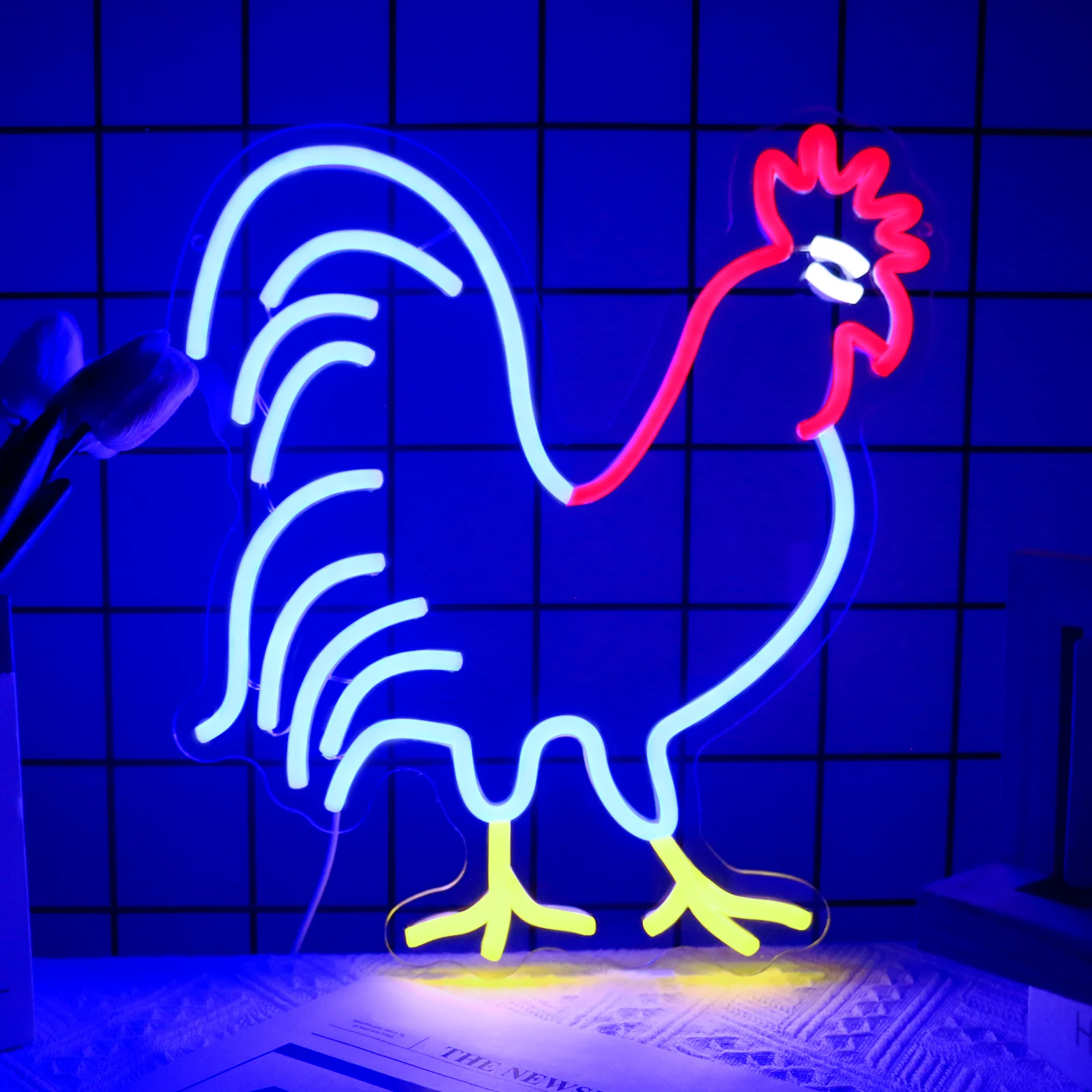 

UponRay Rooster Neon Sign LED Neon Lights for Wall Decor Animal Preppy Lights Room Decor Birthday Party Gift Decoration