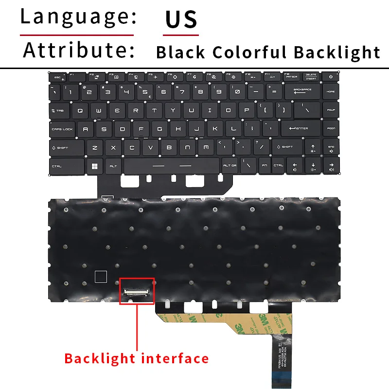 Teclado do Portátil do Russo dos E.u. Luminoso para Msi 14 Modernos Ge66 Raider Gs66 Gp66 P66 Stealth 10sd 10sf Ge66 Ms14d3 14d1 14dk Rgb - Imagem 5