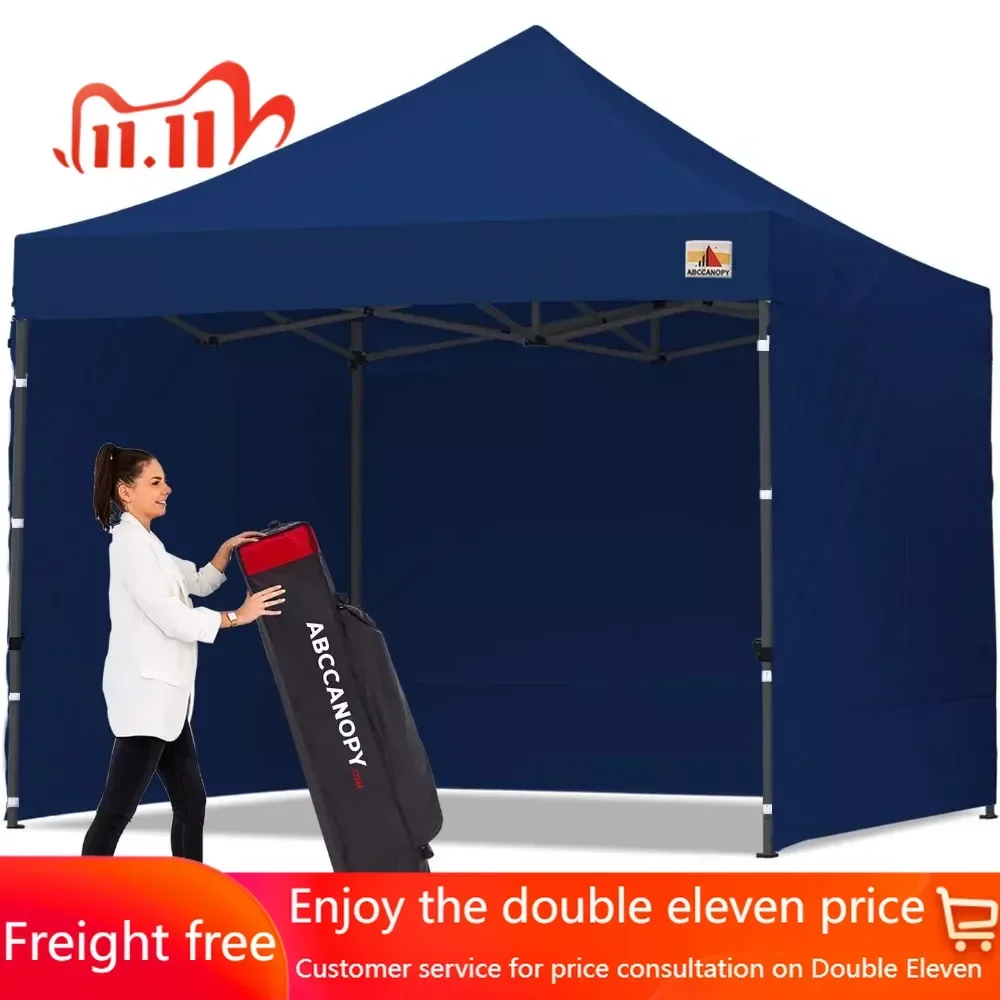 

Heavy Duty Pop Up Canopy Tent With Sidewalls 10x10 Waterproof Outdoor Awnings Navy Blue Freight Free Garden Camping Supplies