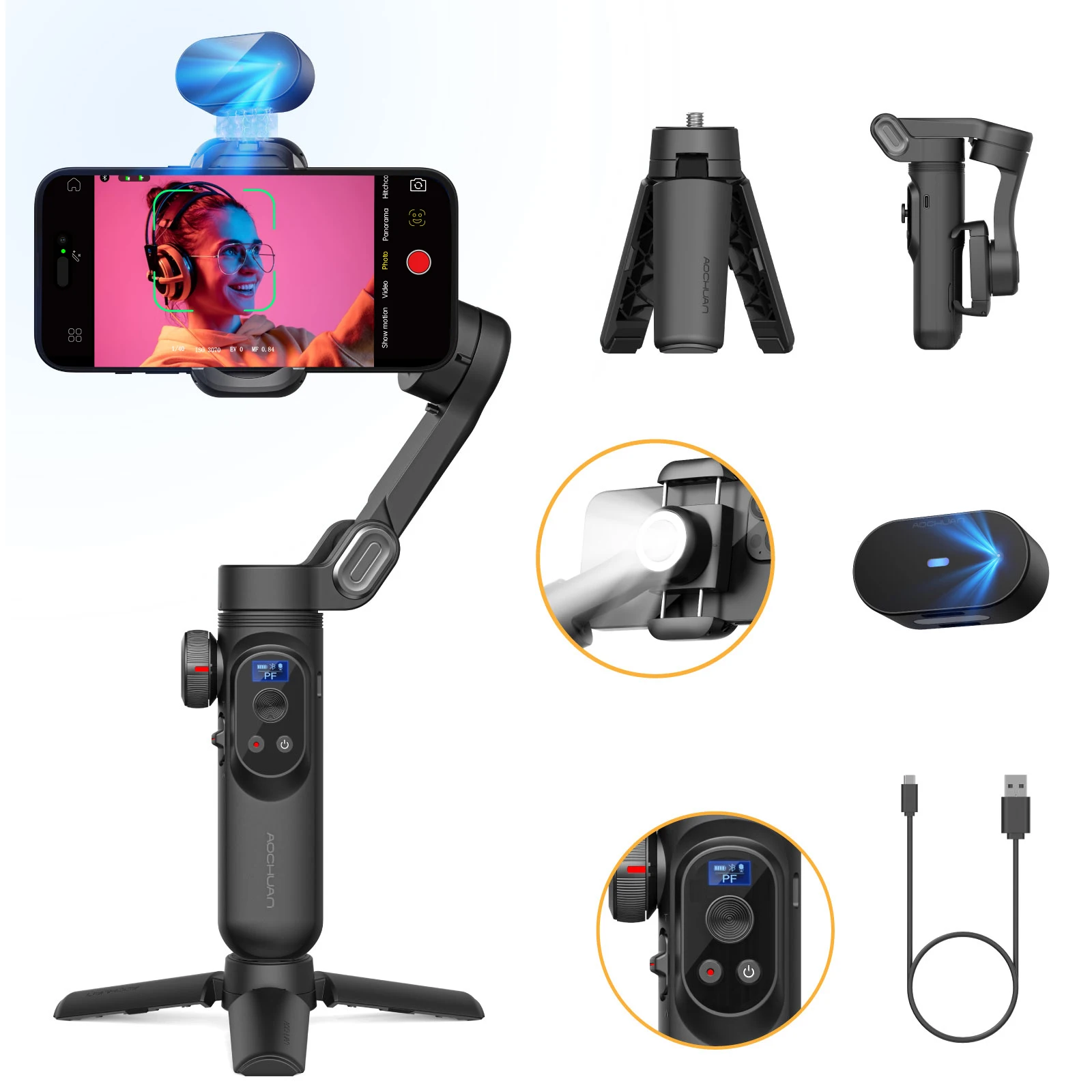 新品 AOCHUAN Smart AI X Pro AIセンサー付 3軸ジンバル AOCHUAN スマート XPro Ai スマートフォン 3 軸ジンバル