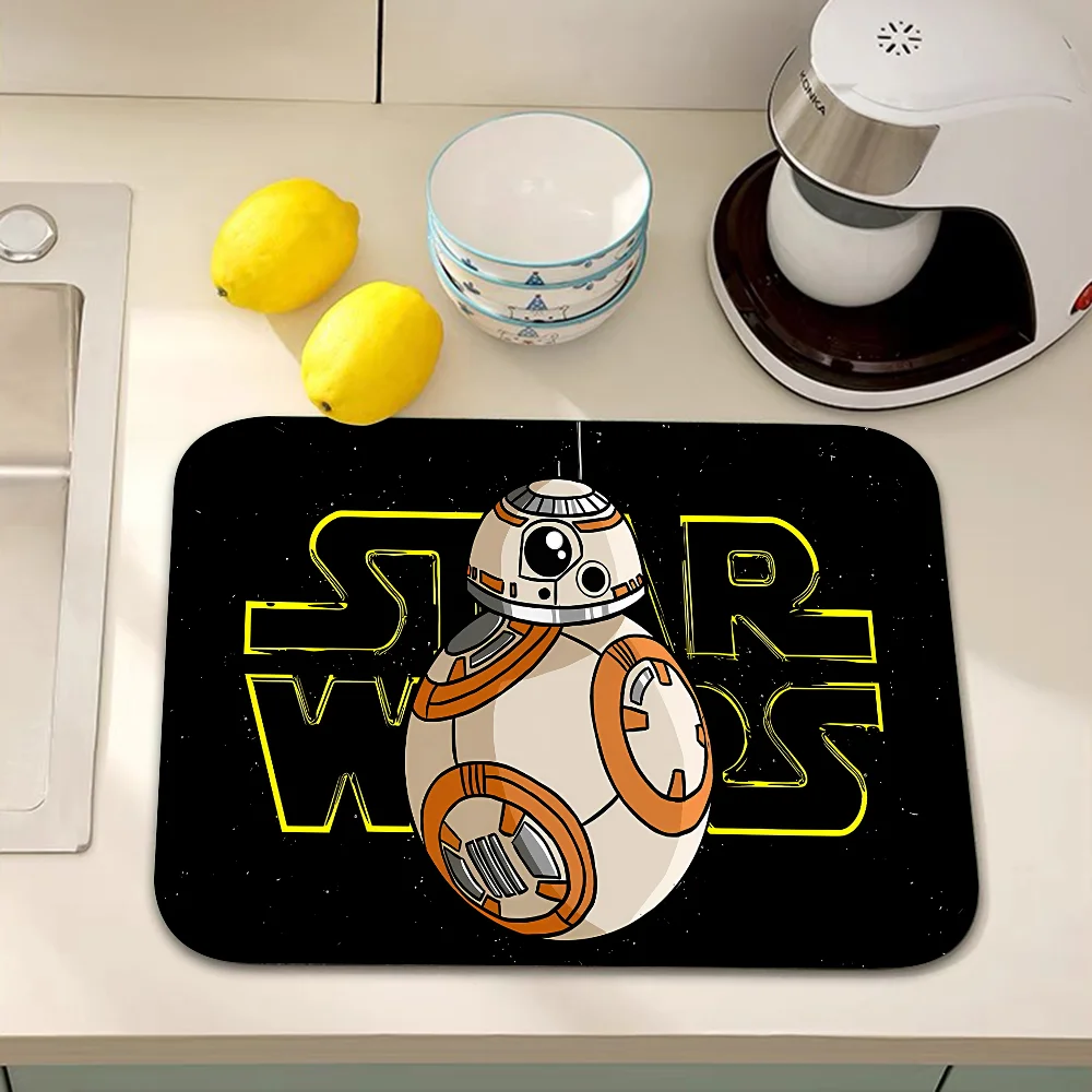 Hot Movie S-Star W-Wars New Super Absorbent Coffee Dish Kitchen Absorbent Draining Mat Drying Mat Quick Dry Bathroom Placemat 4