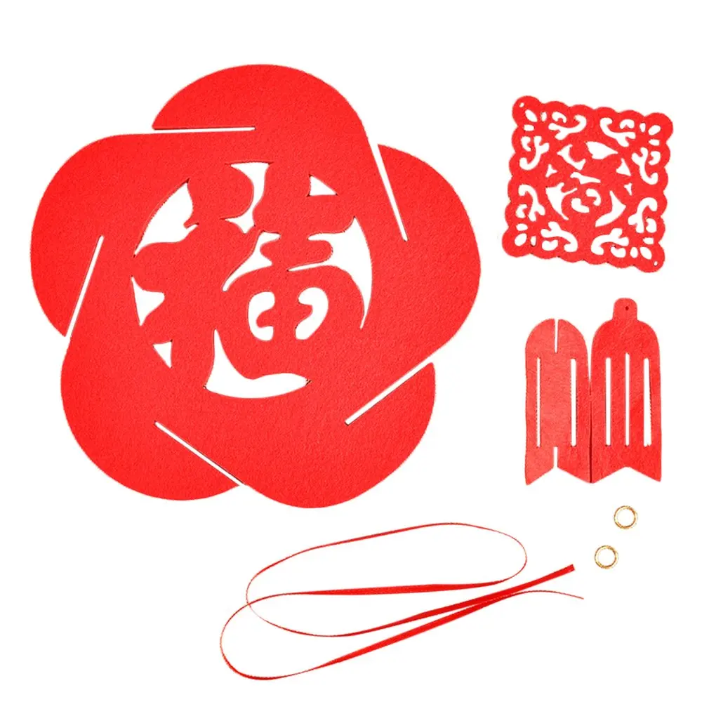 

Bright Red Flower Ball Pendant Decoration Hollow Chinese Pendant Chinese Happy New Year Supplies Shop Window Home Decoration