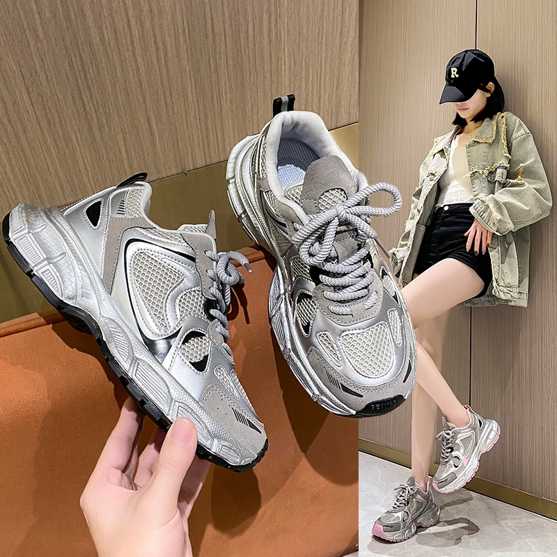 Four Seasons Dad Shoes Sports and Casual Women's Shoes womenshoes  channel shoes women  baskets femme compensées