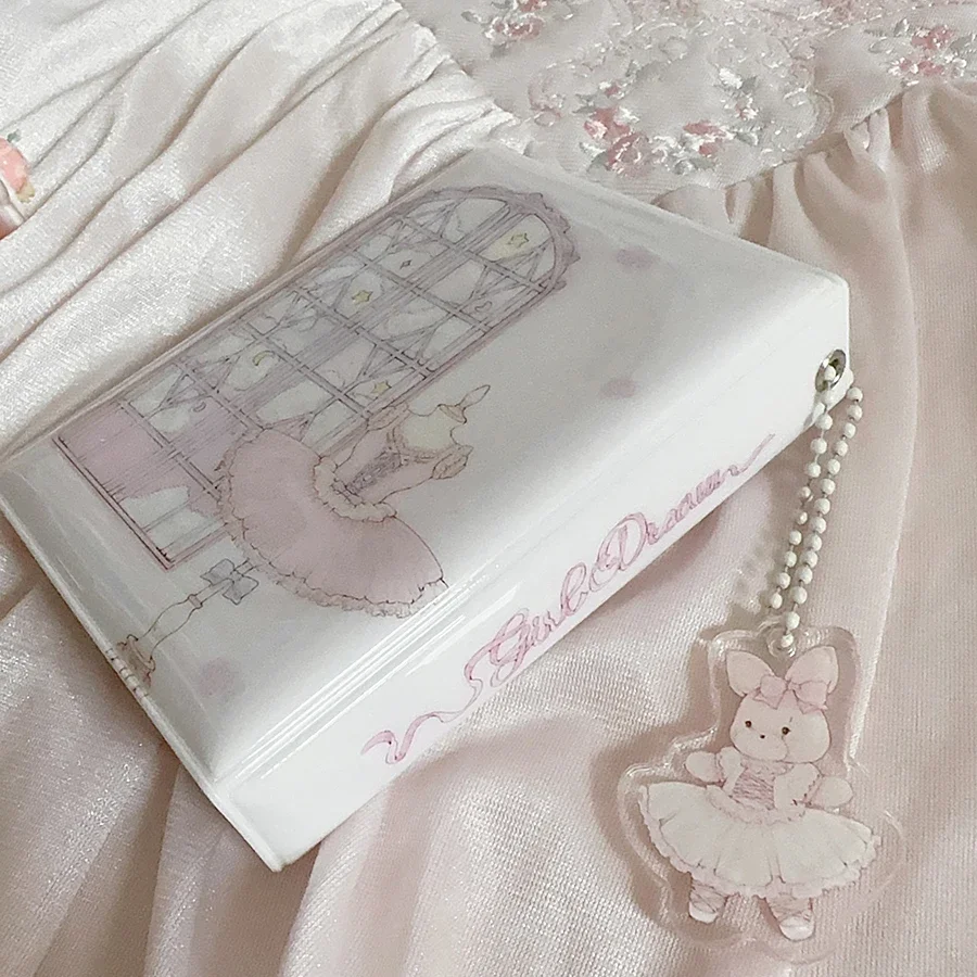 Cute Photocard Holder Book 3inch 1grid Collect Book 32pocket Idol Photo Collectors with Keychain
