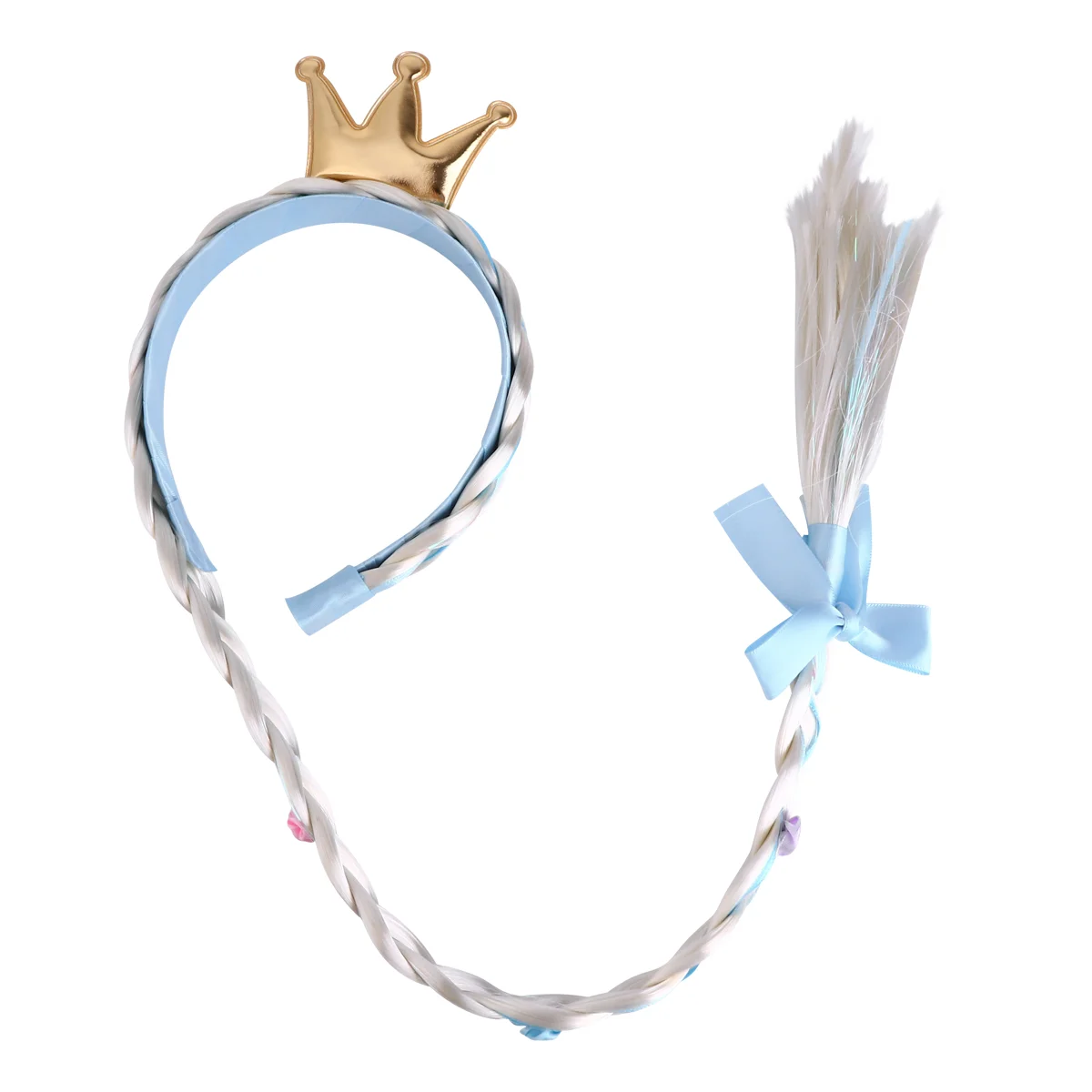 

Party Princess Crown Braid Colorful Kids Headbands Hair Accessories Headgear Festival Headdress for Fake Costumes Ribbons Tiara