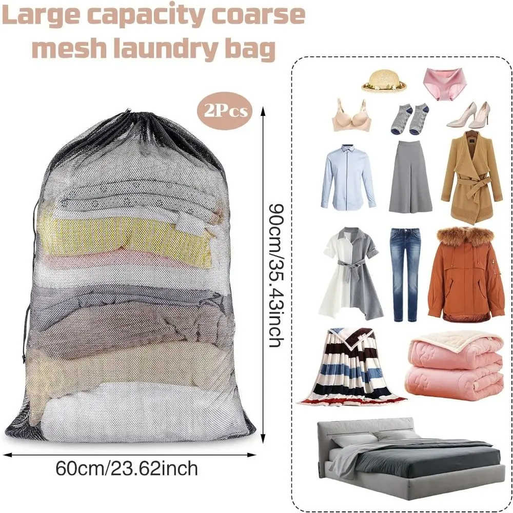 Creative Large Size Storage Laundry Mesh Bag Useful Large Organizer Net Drawstring Wash Sack Washing Laundry Bag Clothes Bags 4