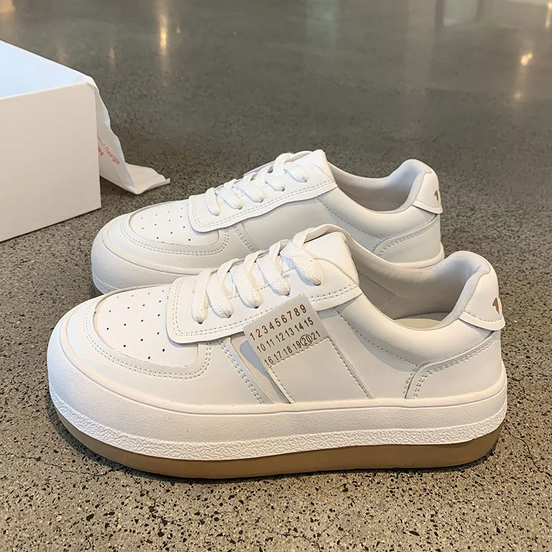 Little White Shoes Woman 2023 Spring New Versatile Platform Sneakers Niche Breathable Student Casual Board Shoes Instagram Trend