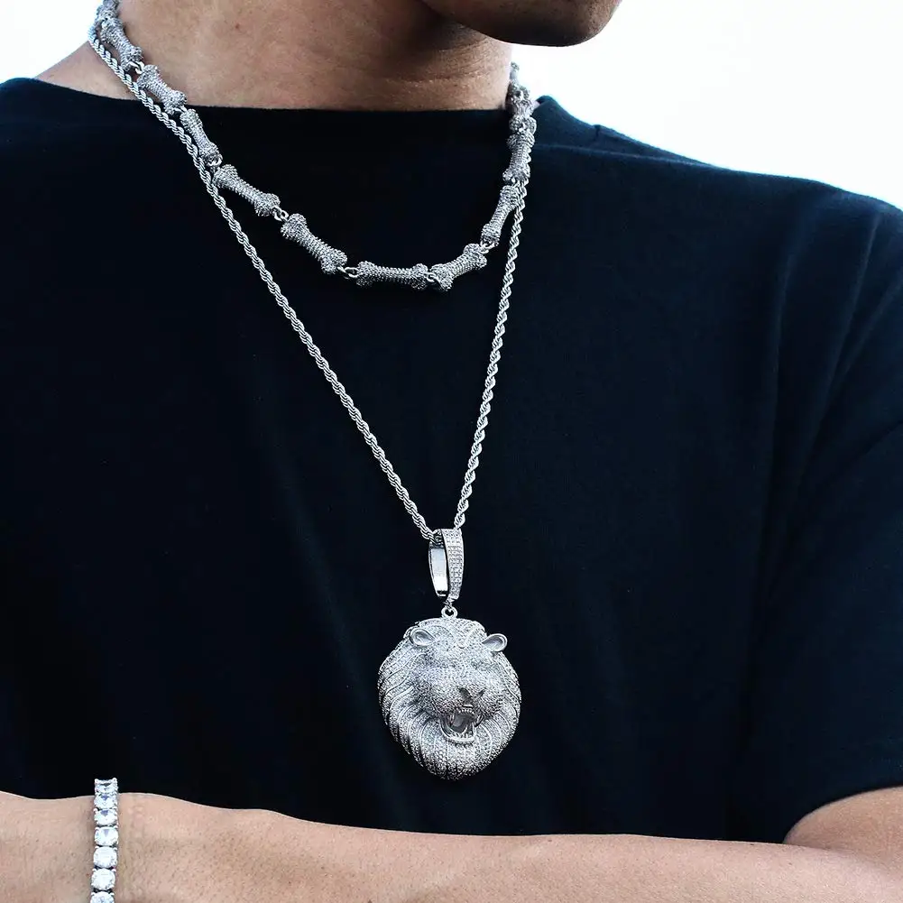 【King Ice】☆日本未入荷☆CLASSIC ROARING LION NECKLACE Iced Classic Roaring Lion Necklace | Animal | King Ice