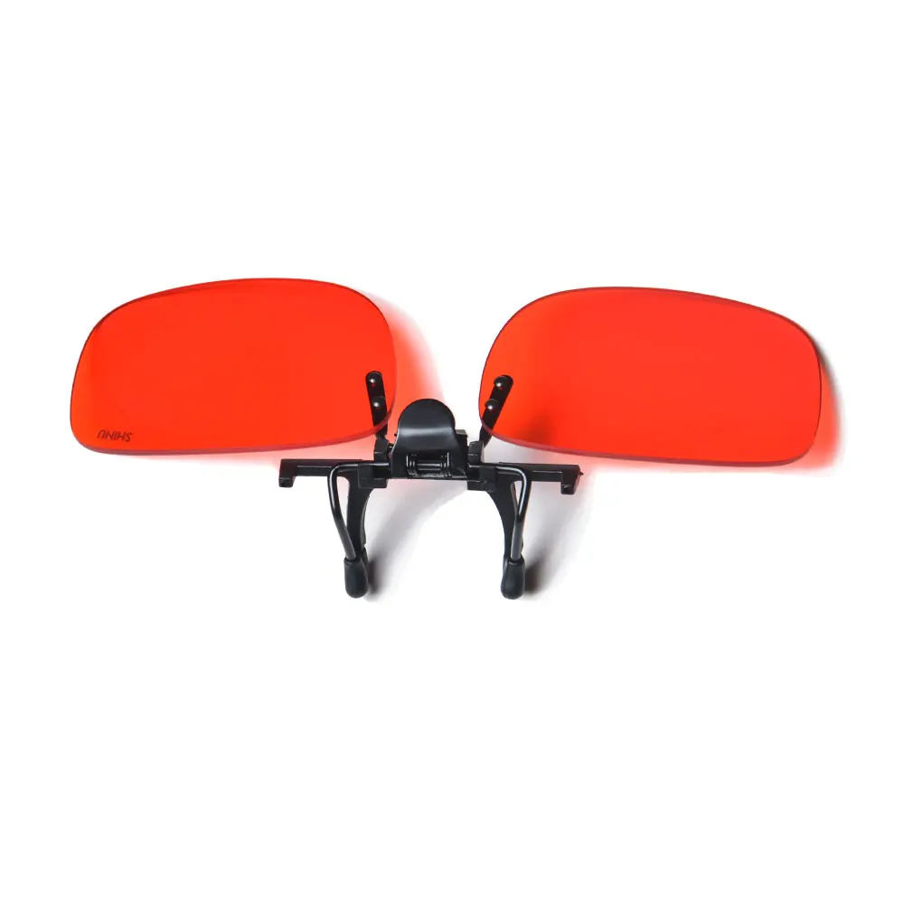 Enhanced Anti-Glare Clip-On Sunglasses with Orange and Yellow Blue Light Lenses