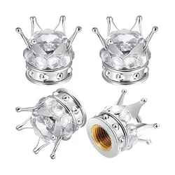 Elegant Crown Diamond Valve Stem Caps - Set of 4 Luxury Tire Accessories (6)