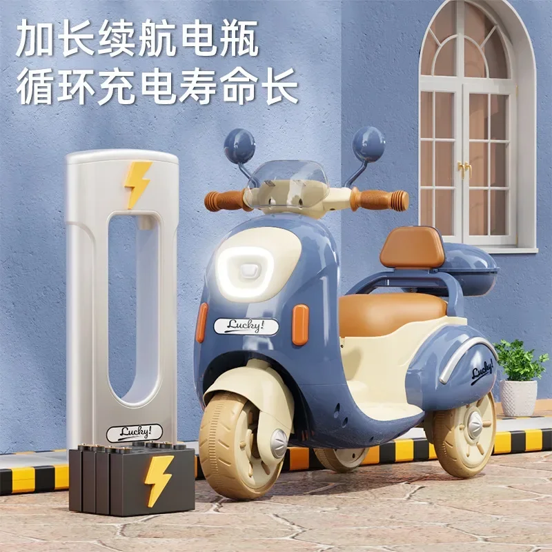 Children's Electric Motorcycle Tricycle Battery Car Charging Remote Control Toy Car Boys and Girls