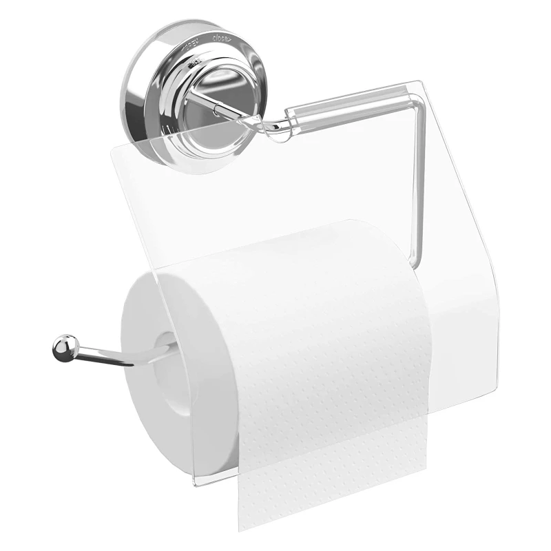 Modern Vacuum Suction Cup Toilet Paper Holder Removable Bracket For