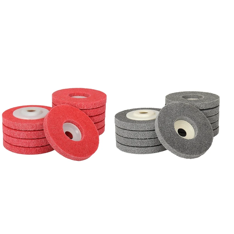 

4 Inch X 5/8 Inch Nylon Fiber Flat Abrasives Buffing Polishing Wheel For Angle Grinder 7P Hardness 10 PCS Easy Install