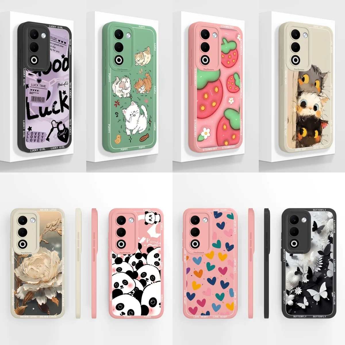 Adorable Panda Lotus Design Durable Shockproof High-Quality Phone Case