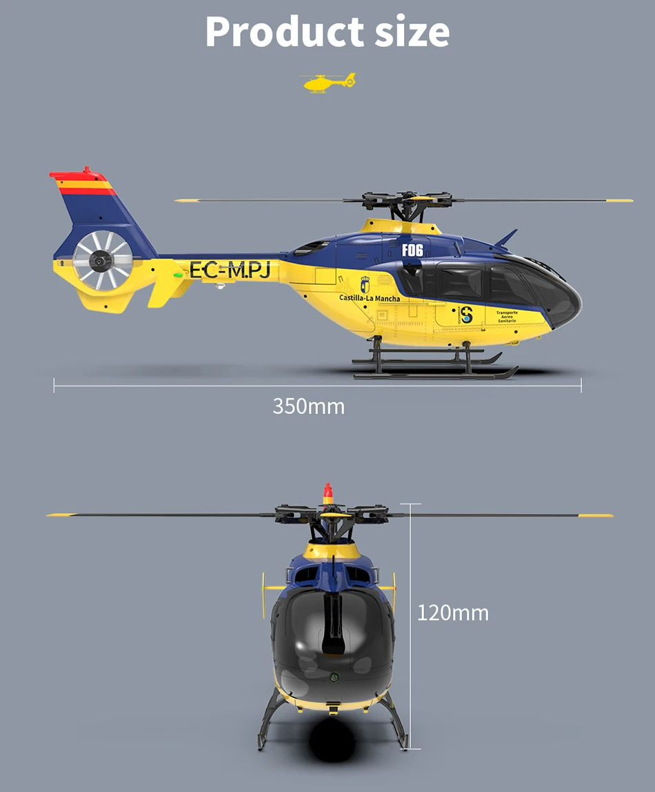 Avion télécommandé - Eurocopter EC135 Jaune