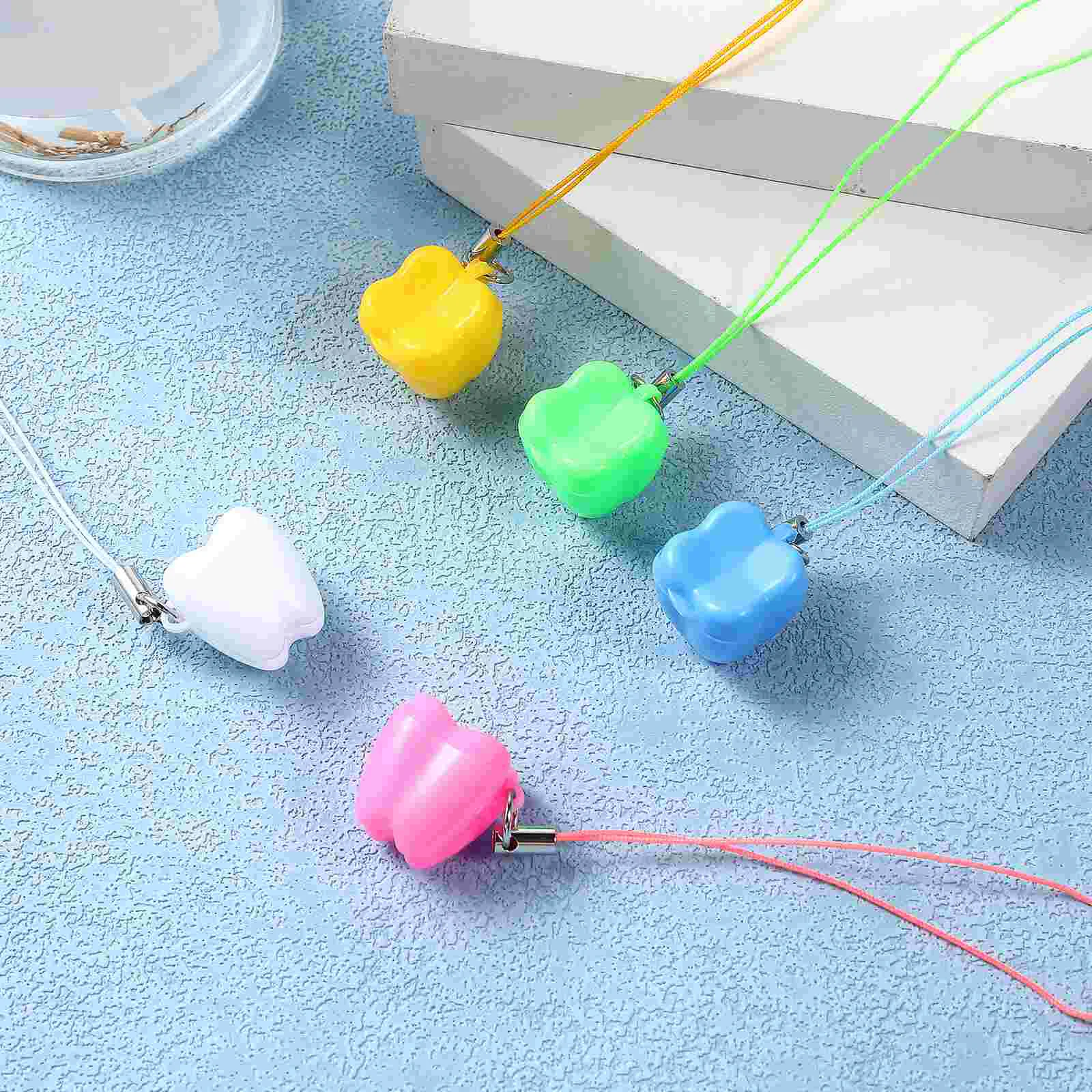 5 Pcs Tooth Container Milk Saver Dental Tray Necklace Baby Collection Box Storage Casket Home Decor Baby Tooth Box Lost Teeth 5