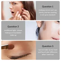 LED Makeup Mirror with Touch Screen Kickstand 3 Colors Dimmable Cosmetic Travel Mirror with Light Portable Vanity Mirror - Image 5