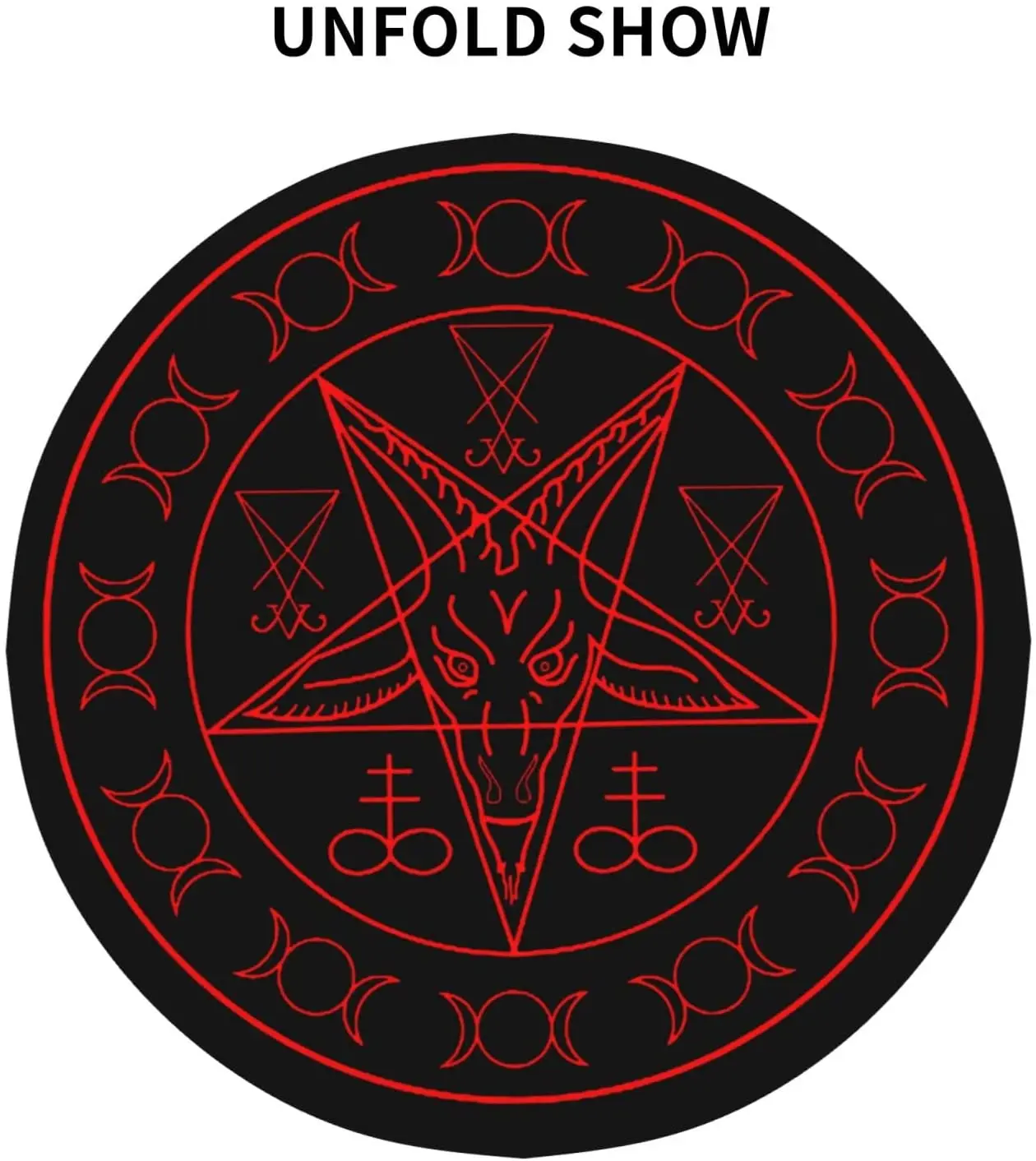 Satanic Wiccan Symbols Goat Round Tablecloth 60 Inch Table Cover Tabletop Decoration Waterproof Table Cloths for Dining