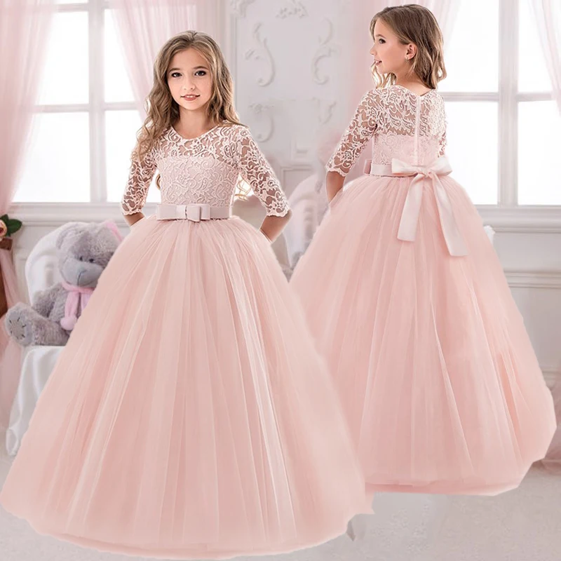 Summer Girls Dress Long Bridesmaid Kids Dresses For Girls Children Princess Dress Party Wedding 3 10 14 Years Vestido