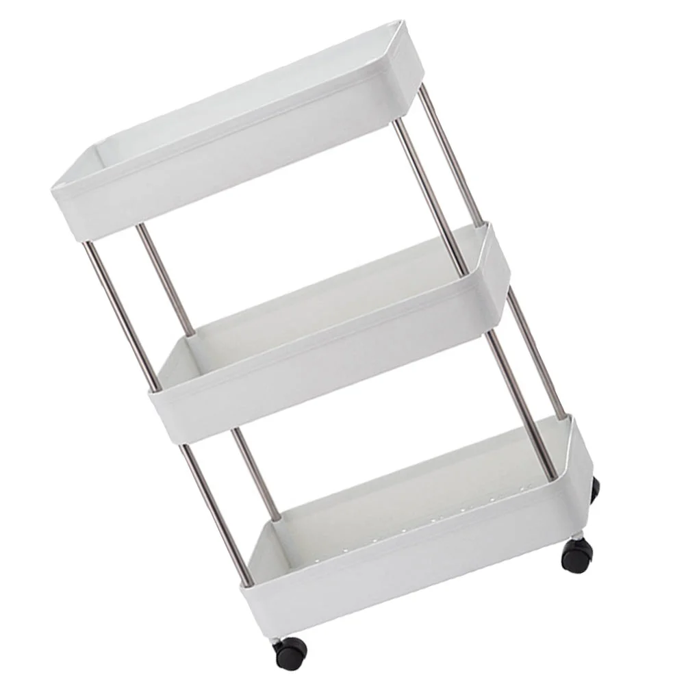 

1Pc Removable Multi-layer Trolley Storage Shelf Rolling Bathroom Storage Rack
