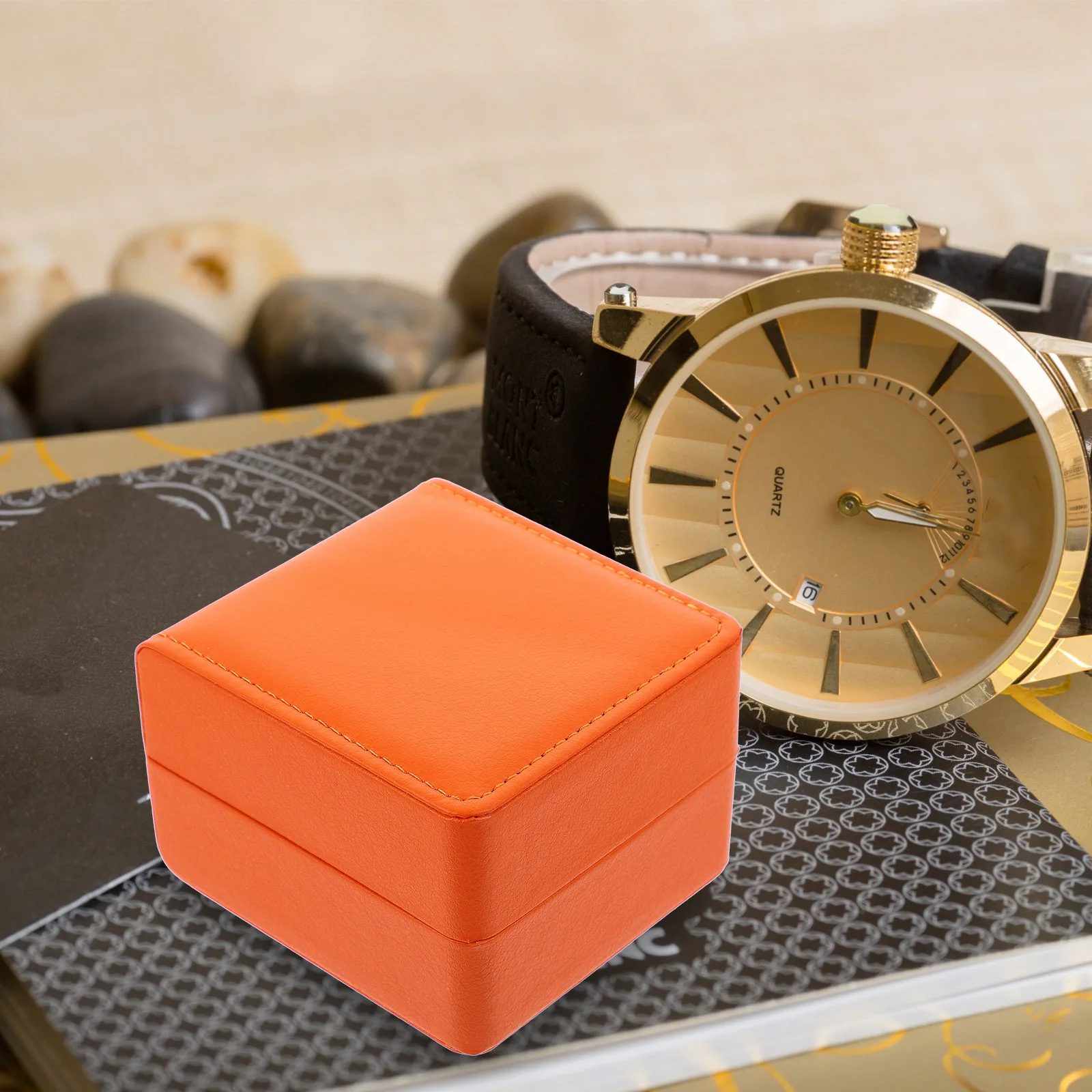 Watch Storage Box PU Single Watch Display Case Wristwatch Holder Travel Jewelry Organizer For Men Gift