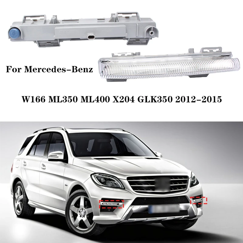 

For Mercedes-Benz W166 ML350 ML400 X204 GLK350 2012-2015 2049065401 2049065501 Car Front LED Daytime Running Light DRL Fog Lamp