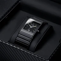 Oupai Square Dial Watch Men's Ceramic Strap 24mm Rectangular Watch Stud Scale Luminous Date Display Simple Casual Fashion Suitab 1