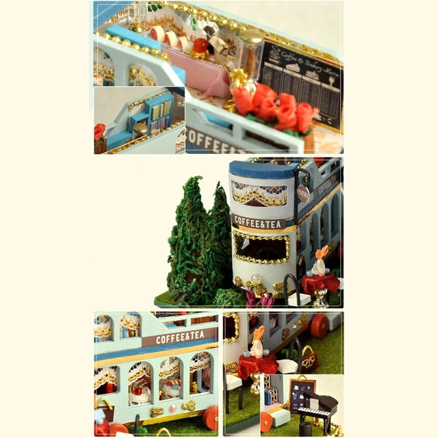DIY Dollhouse Kit with Lights Creative Room Mini Doll House Accessories with Furniture for Kids Teens Adults 3