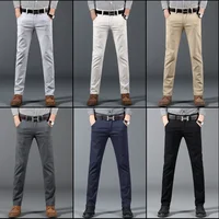 6 Colors New Men's Stretch Cotton Slim Casual Pants Classic Business Fashion Elastic Comfortable Trousers Male Clothes 1