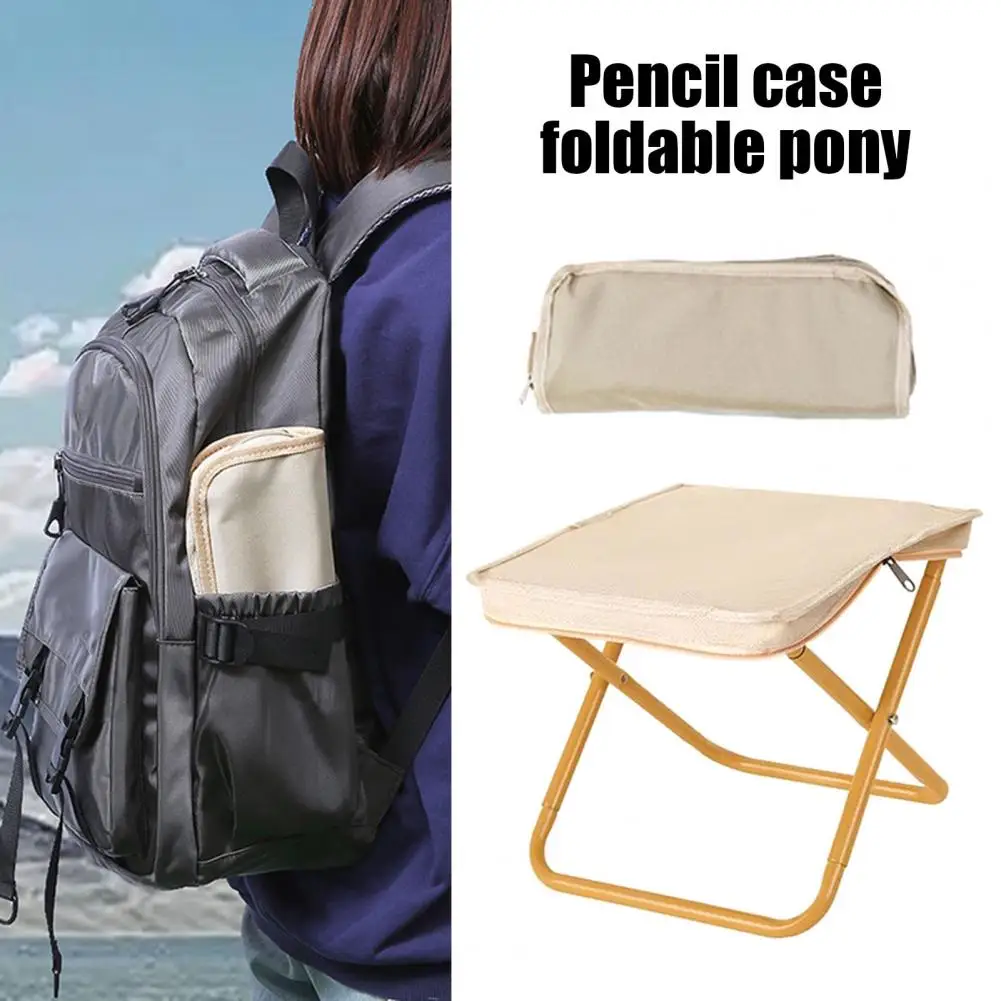 Outdoor Folding Stool with Carry Bag Portable Lightweight Camping Fold-up Fishing Stool Beach Picnic Collapsible Chair Seat