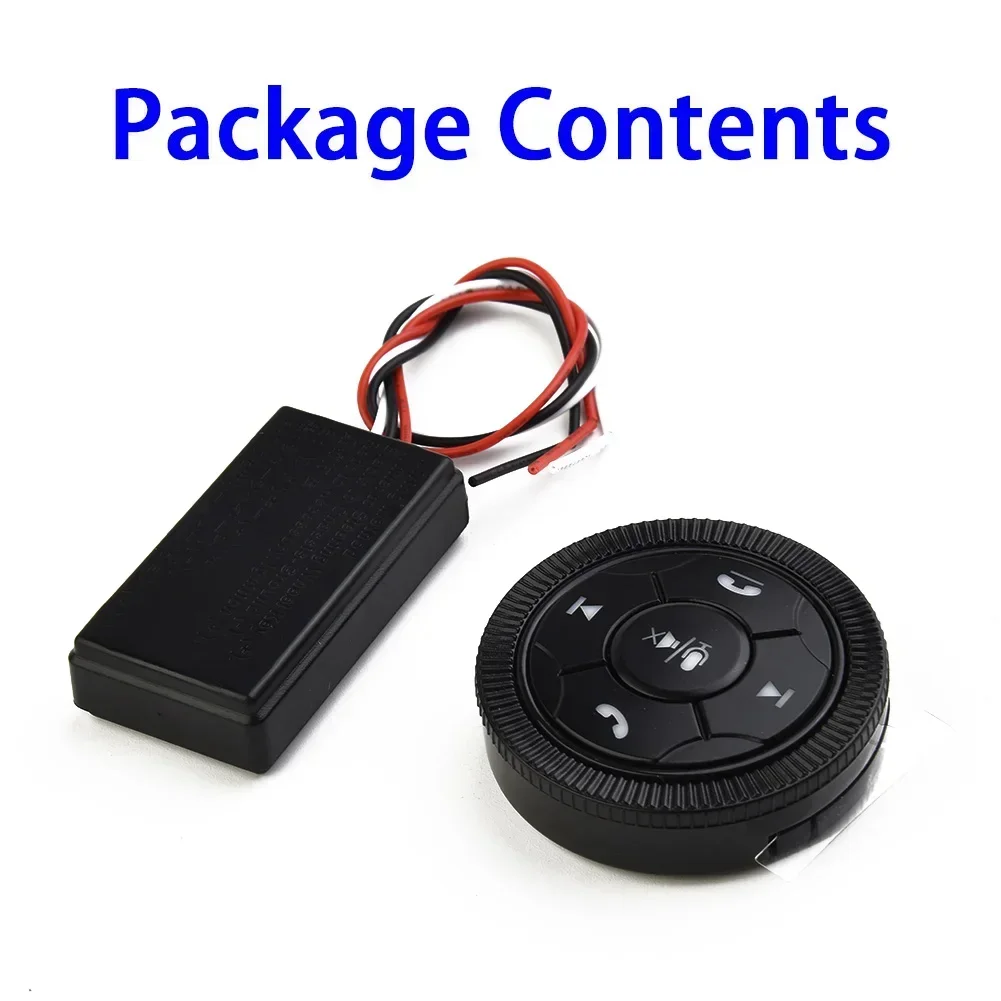 자동 스티어링 휠 컨트롤러 46mm x 12mm 범용 자동차 스티어링 휠 GPS 무선 버튼 키 볼륨 원격 제어 도구