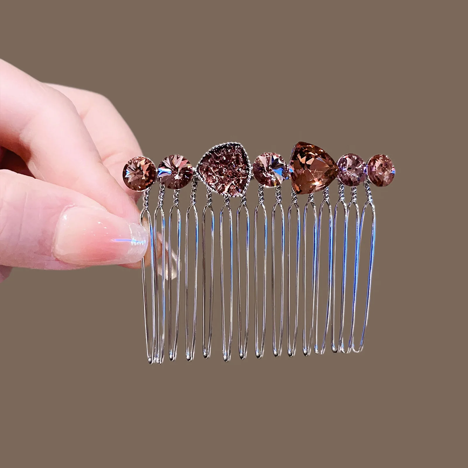 Strass Kristall Haarspangen Mode Haarkämme Metall Haarnadeln Seitenclips für Frauen Haar Styling Zubehör Dutt Kopfschmuck – Detail 7