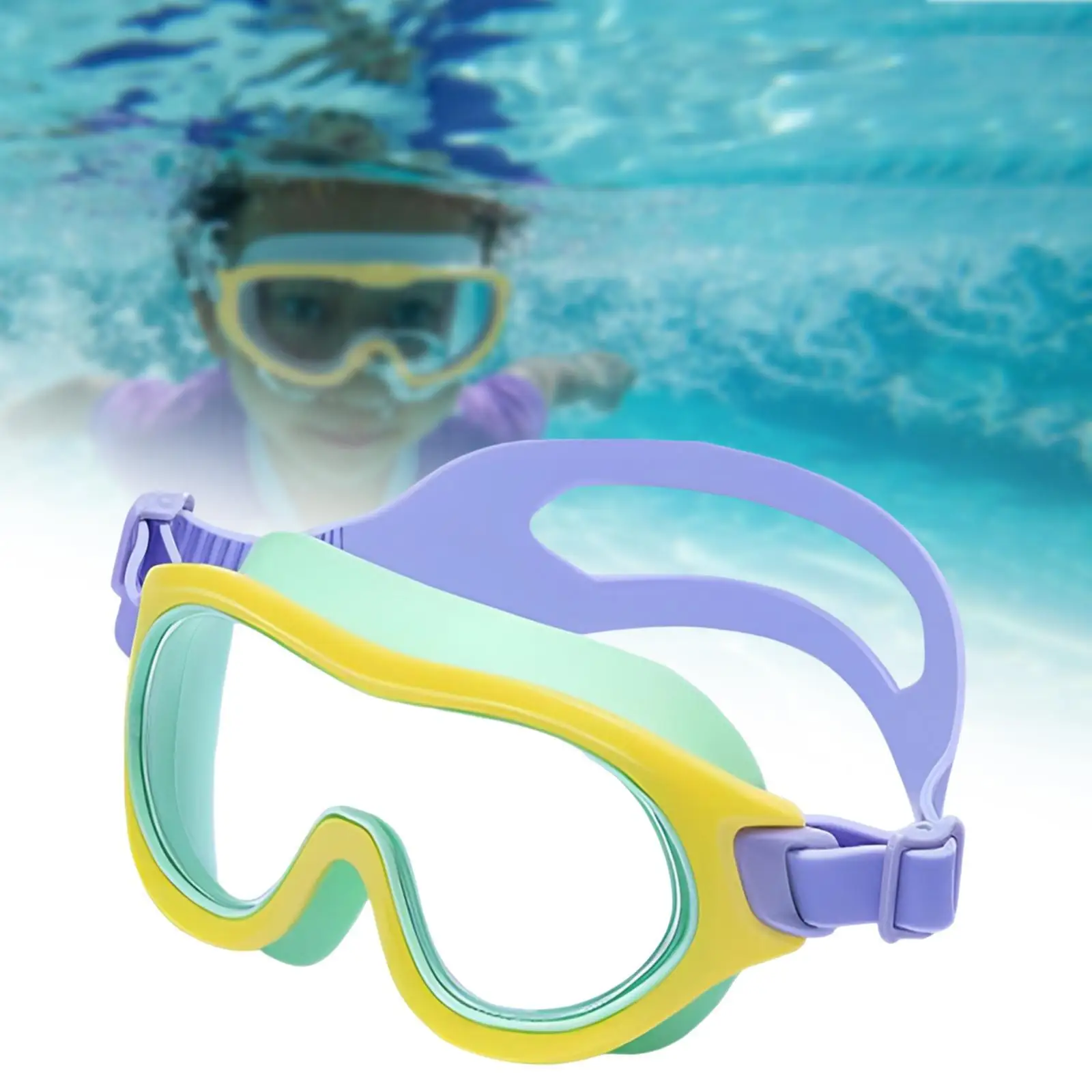 Swimming Goggles Lightweight Soft Adjustable Strap Wide Vision Swim Goggles for Beach Diving Long and Short Hair Children Pool Swimming Goggles Lightweight Soft Adjustable Strap Wide Vision Swim Goggles for Beach Diving Long and Short Hair Children Pool