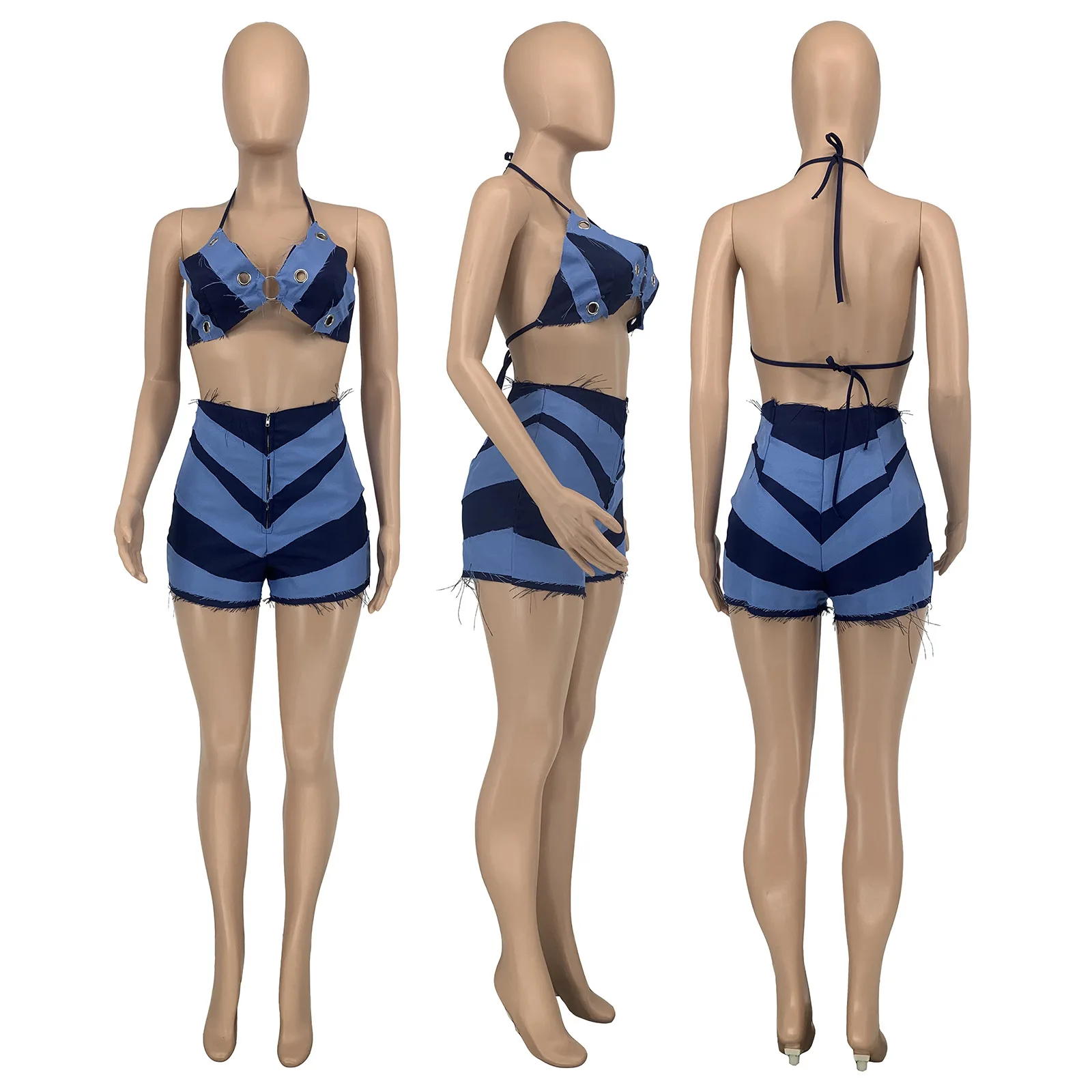 Women Sexy 2 Piece Matching Pant Set Outfits 2023 Summer Clothes Y2K Biker Shorts Suits Sets Cropped Tops Joggers Tracksuit