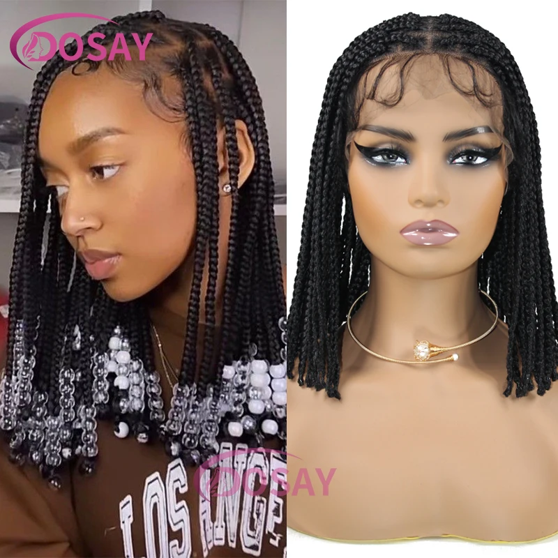

Dosay Synthetic Dreadlock Short Bob Braid Wig 10'' Box Braids Lace Frontal Wig Knotless Cornrow Crochet Silky Plait Braided Wig
