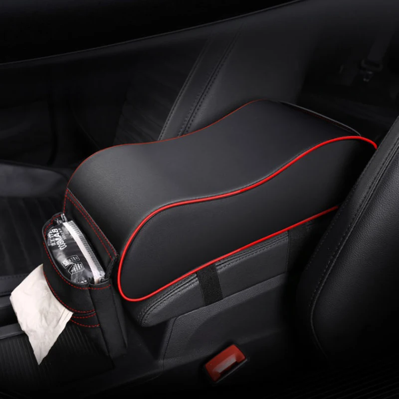 Pu Leather Car Armrest Box Pad Cushion Auto Center Console Arm Rest Seat Box  Heightening Soft Pad Hand Support With Storage Bags - Seat Supports -  AliExpress