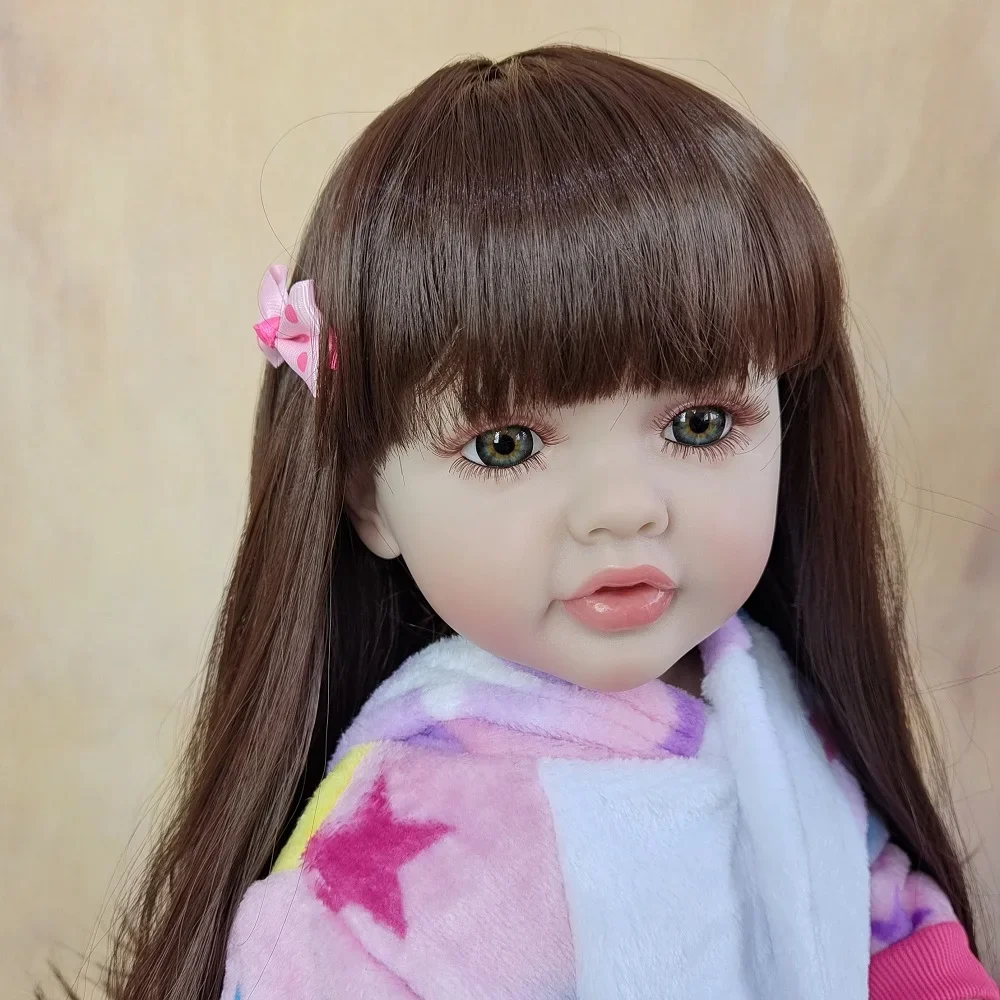 BZDOLL Lifelike 55cm 22inch Reborn Baby Girl Doll With Full Soft Silicone Body Alive Newborn Princess Toddler Bebe Birthday Gift 4