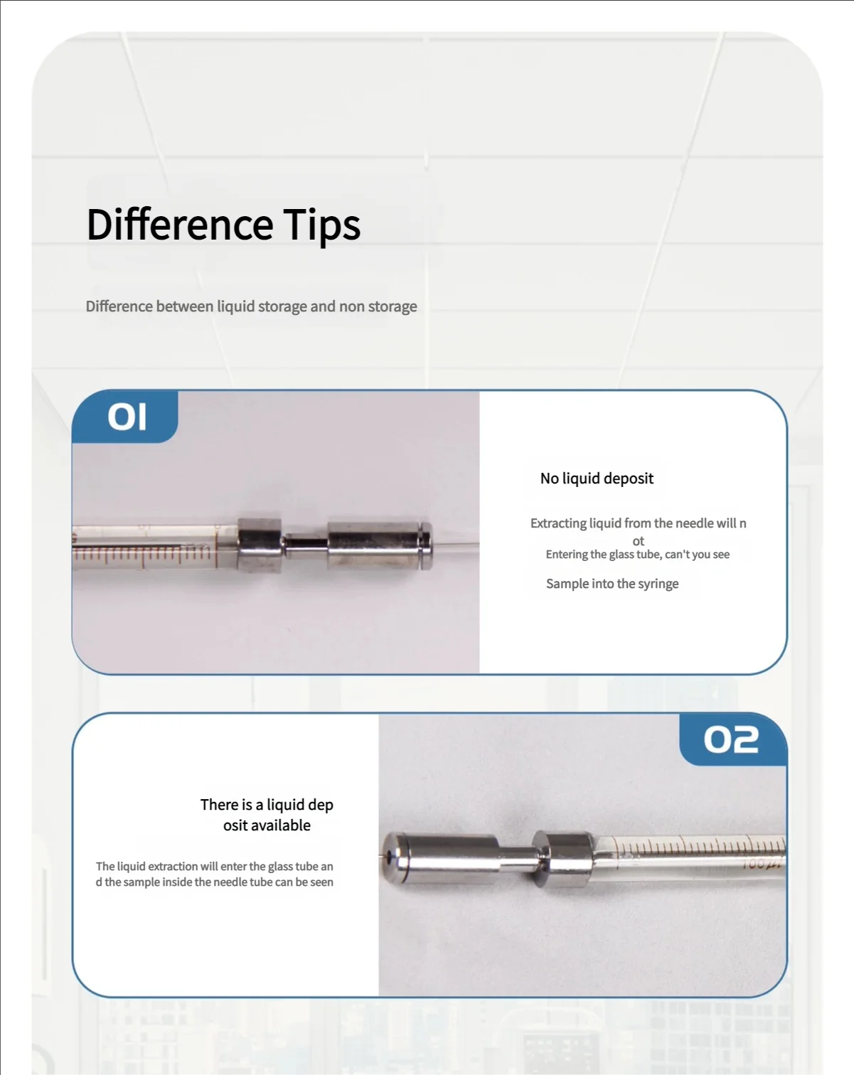 1pcs Lab 0.5ul To 1000ul Liquid Phase Microliter Syringes With Flat Head Laboratory Chromatographic Microinjector