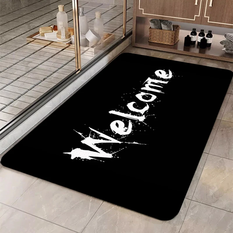 

Foot Mat Welcome Living Room Mats Washable Non-slip Kitchen Rug Entrance Doormat Custom Carpets Rugs Home Carpet Bath Prayer