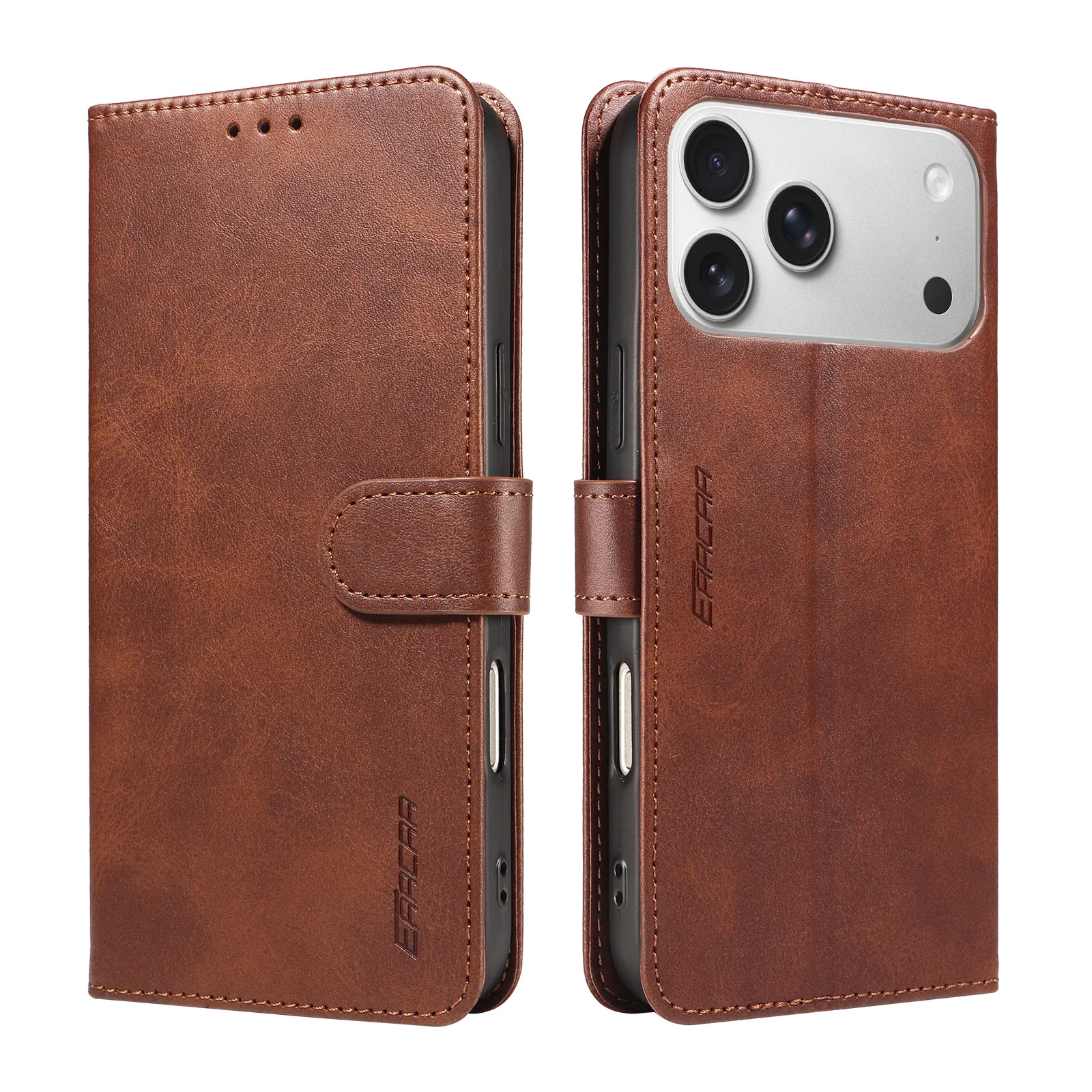 Light Luxury Faux Leather Phone Case with Built-in Stand and Card Holder