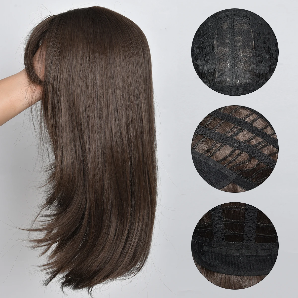 Synthetic high-level clavicle wig headgear layered natural heat-resistant for elegant wear by everyday women at parties