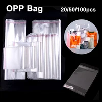 20/50/100pcs Transparent Opp Bags Self Sealing Poly Plastic Bags For Candy Lollipop Cookie Packaging Wedding Party Gift Supplies 1