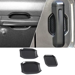 Premium Car Door Handle Bowl Guard Cover - Rear Tail Door Bowl Decoration - Exterior Accessories (Carbon Fiber 2 - Doors)