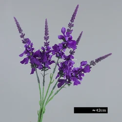 Elegant 42CM Artificial Lavender Plant for Home and Outdoor Decor (Deep purple)