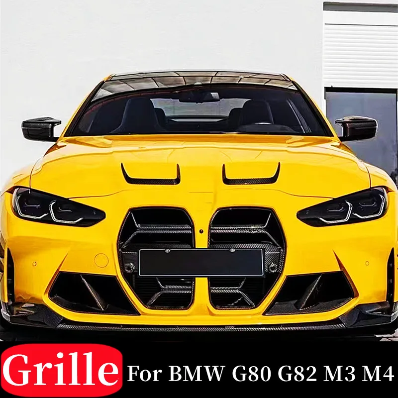 

For 2021 22 23 BMW G80 G82 M3 M4 Dry Carbon Fiber Car Front Bumper Lower Mesh Grill Grille Cover Trim Car Tuning Accessories