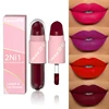 18Color 2 in 1 Sexy Red Brown Matte Liquid Lipstick Double Head Purple Lip Gloss Moisturizer Lasting Waterproof Lip Glaze Makeup