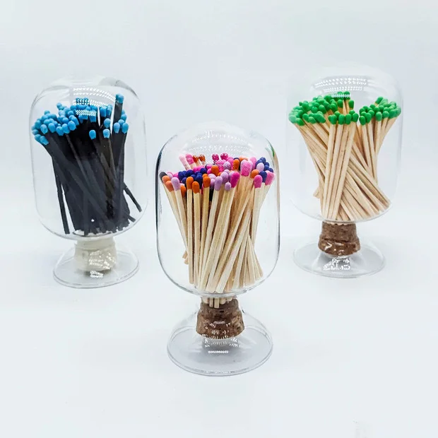 Glass Match Holder: Practical and Beautifully Designed Match Container for Storing Matches and Displaying Artwork