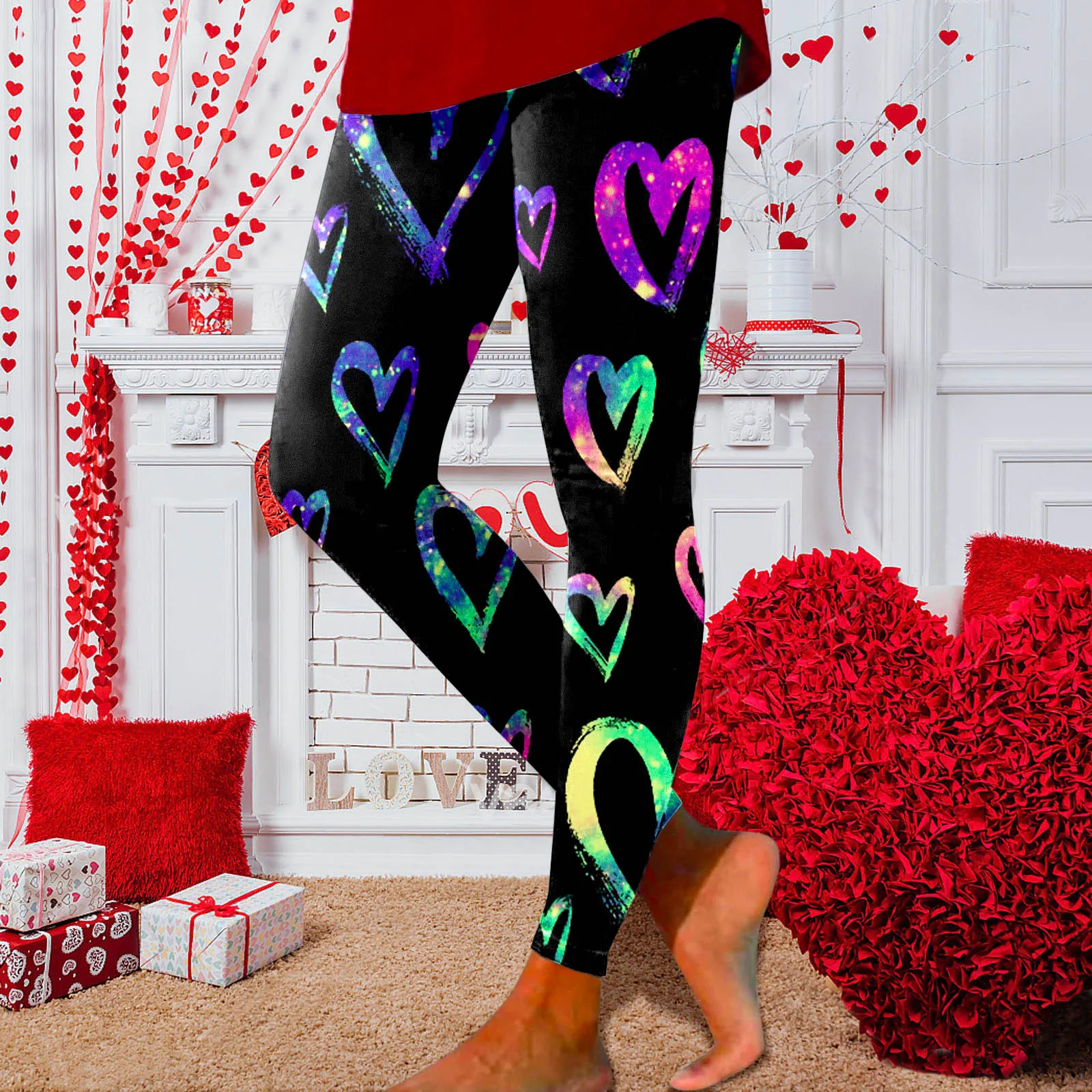 

Push Up Leggings Women's Clothing Anti Cellulite Legging Fitness Run Leggings Sexy High Waist Love Heart Print Workout Leggings